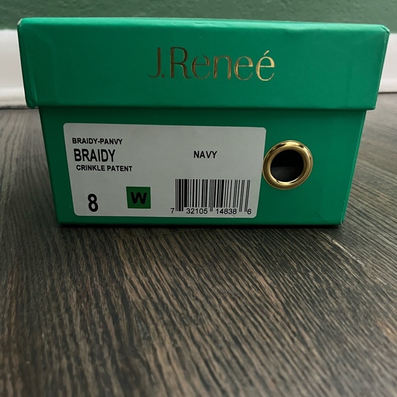 J.Renee Braidy pump | Navy faux crinkle patent leather | 2 inch heel. Size 8 W. - Picture 3 of 3